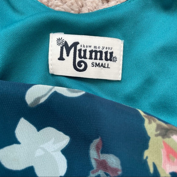 Show Me Your MuMu Boomerang Floral Boho Low Back Ruffle Sleeve Chiffon Dress - Picture 6 of 16